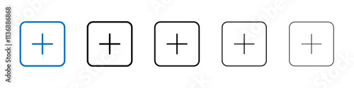Plus icon Outline vector logo for web ui