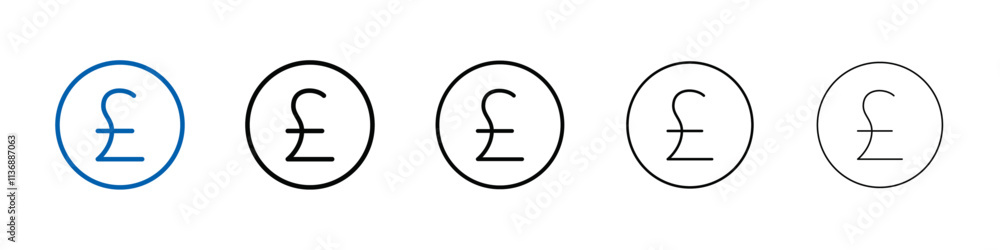 Pound icon Outline vector logo for web ui Pound icon Outline vector logo for web ui