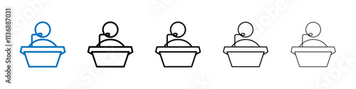 Politician speaker icon Outline vector logo for web ui