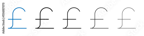 Pound Icon Outline vector logo for web ui