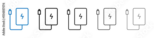 Power bank icon Outline vector logo for web ui