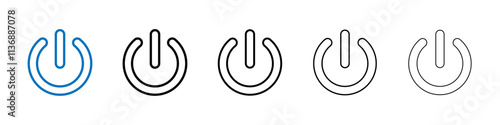 Power button icon Outline vector logo for web ui