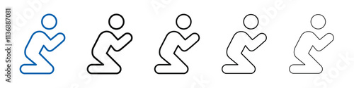 Pray icon Outline vector logo for web ui
