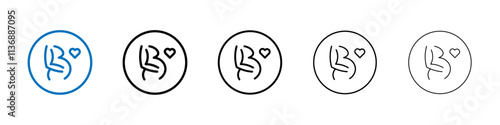 Pregnant woman backache icon Outline vector logo for web ui