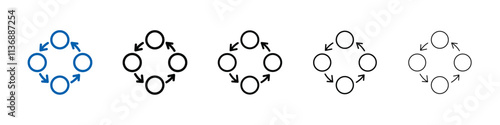 Process, method, step, procedure or workflow icon Outline vector logo for web ui