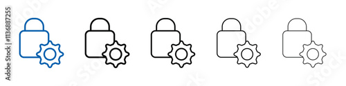 Privacy settings icon Outline vector logo for web ui