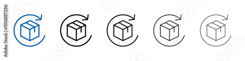 product return Box icon Outline vector logo for web ui