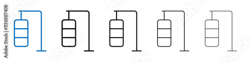 Punching bag icon Outline vector logo for web ui