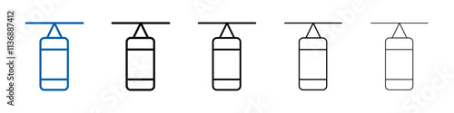 Punching bag icon Outline vector logo for web ui