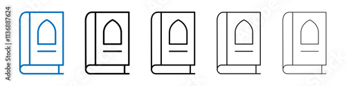 Quran book icon Outline vector logo for web ui