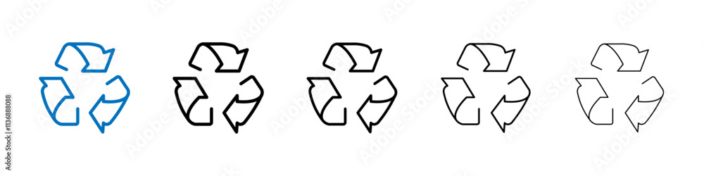 Recycle icon Outline vector logo for web ui Recycle icon Outline vector logo for web ui
