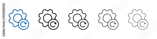 Recovery gear icon Outline vector logo for web ui