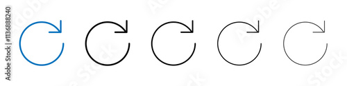 Reload button icon Outline vector logo for web ui