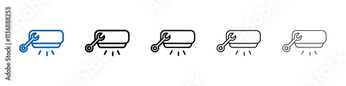 Repair air conditioner icon Outline vector logo for web ui
