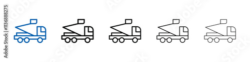 rescue truck basket icon Outline vector logo for web ui