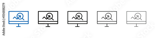 Researching information online icon Outline vector logo for web ui