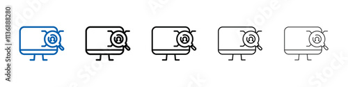 Researching information online icon Outline vector logo for web ui