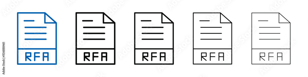 RFA File icon Outline vector logo for web ui RFA File icon Outline vector logo for web ui