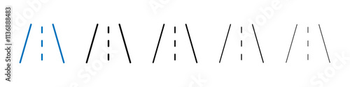 Road icon Outline vector logo for web ui