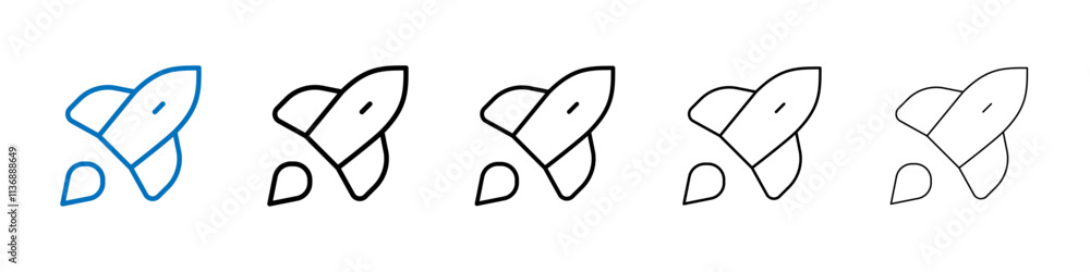 Rocket icon Outline vector logo for web ui Rocket icon Outline vector logo for web ui