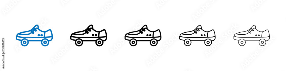 Obraz premium Roller skates icon Outline vector logo for web ui