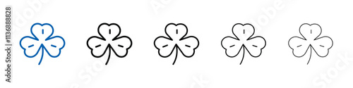 Saint patrick Leaf clover icon Outline vector logo for web ui