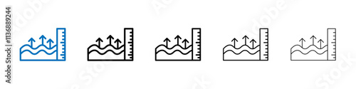sea level icon Outline vector logo for web ui
