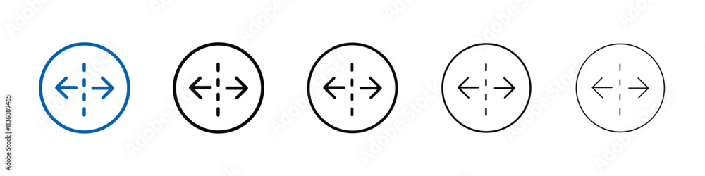 Separating arrow in two part icon Outline vector logo for web ui Separating arrow in two part icon Outline vector logo for web ui