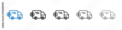 Shipping charges icon Outline vector logo for web ui