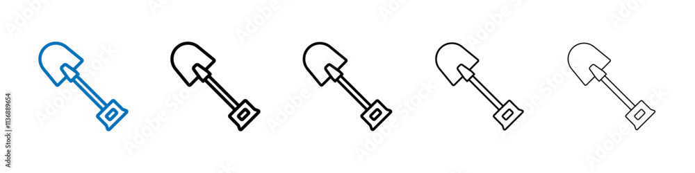 Shovel icon Outline vector logo for web ui Shovel icon Outline vector logo for web ui