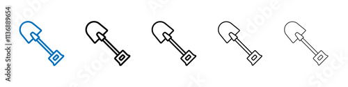 Shovel icon Outline vector logo for web ui