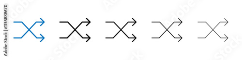 Shuffle icon Outline vector logo for web ui