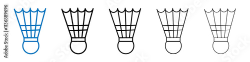 Shuttle cock icon Outline vector logo for web ui