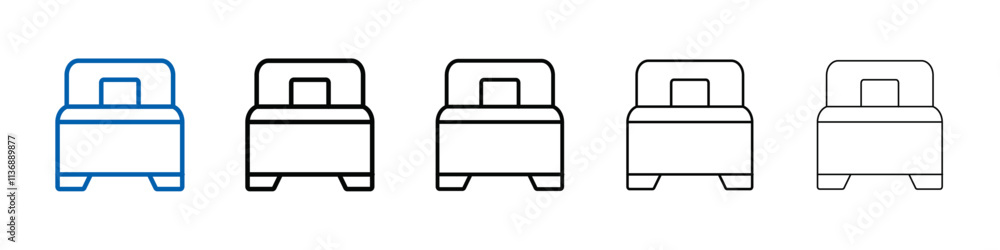 Single bed icon Outline vector logo for web ui Single bed icon Outline vector logo for web ui