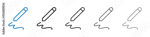 Signature icon Outline vector logo for web ui