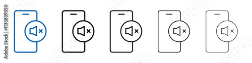 silent phone icon Outline vector logo for web ui
