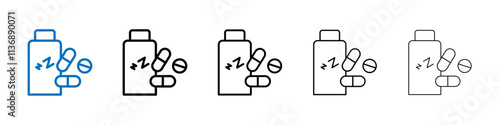 Sleeping pills icon Outline vector logo for web ui
