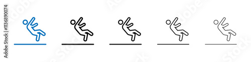 Slippery floor icon Outline vector logo for web ui