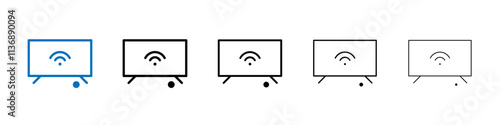 smart Television icon Outline vector logo for web ui