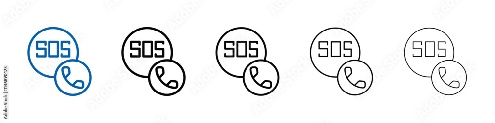 SOS Emergency icon Outline vector logo for web ui SOS Emergency icon Outline vector logo for web ui