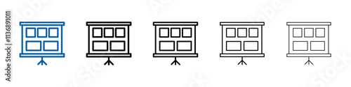 Storyboard icon Outline vector logo for web ui