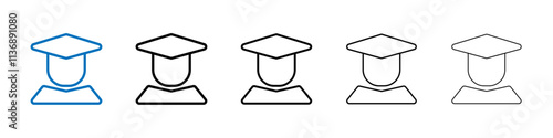 Student icon Outline vector logo for web ui