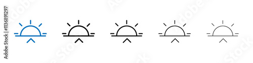 Sunrise icon Outline vector logo for web ui
