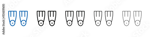 Swimming flippers icon Outline vector logo for web ui