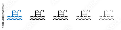 Swimming pool icon Outline vector logo for web ui