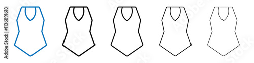 Swimsuit icon Outline vector logo for web ui