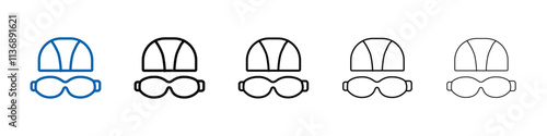 Swimming Glasses icon Outline vector logo for web ui