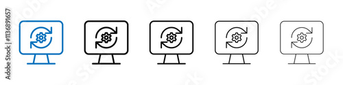 System update icon Outline vector logo for web ui