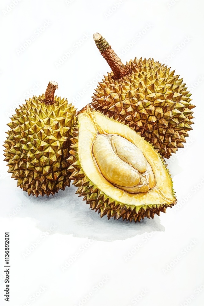 Obraz premium Durian fruit pair