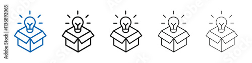 Think out of box idea icon Outline vector logo for web ui